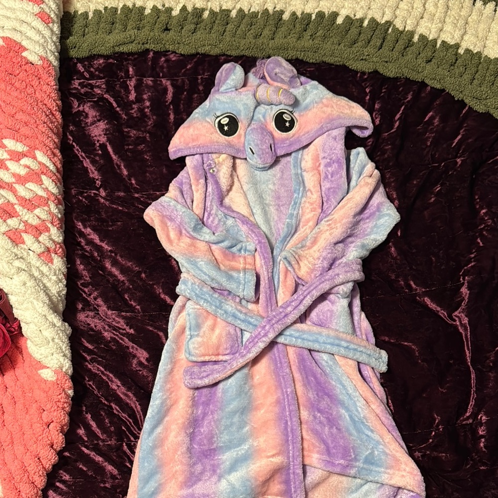 Colorful Unicorn Hooded Bathrobe